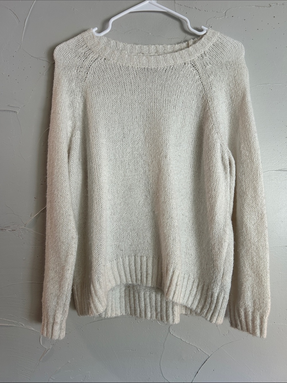 Old Navy Cream Scoopneck Knit Sweater